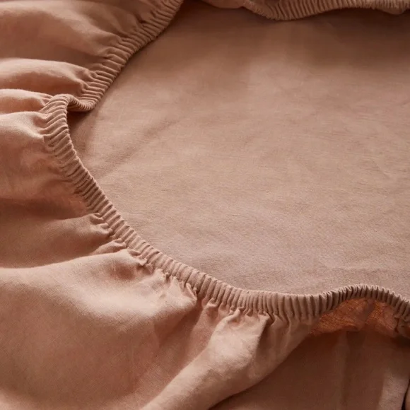 Quince European Linen Sheet Set (with flat sheet) Queen Desert Sunset. NWOT - Picture 3 of 7